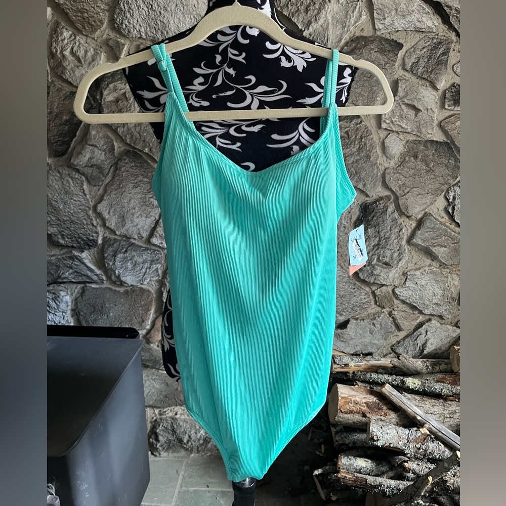 NWT Shade & Shore Teal One Piece SwimSuit L